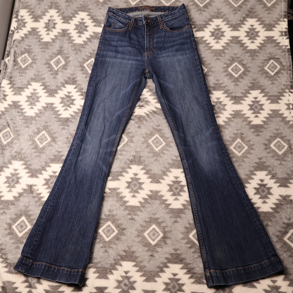 Kimes Ranch Jennifer Wide Leg Jeans Dark Wash Western Flare Size 4/34 27x33" USA